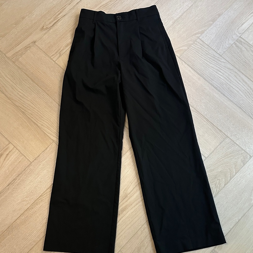 Zara Black Wide-Leg Trousers